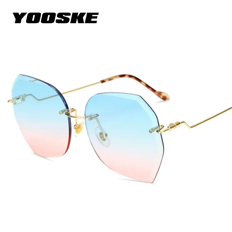 YOOSKE Oversized Women Sunglasses Luxury Rimless Diamond Cutting Lens Sun Glasses Shades for Ladies Gradient Shade Eyewear
YOOSKE Oversized Women Sunglasses Luxury Rimless Diamond Cutting Lens Sun Glasses Shades for Ladies Gradient Shade Eyewear