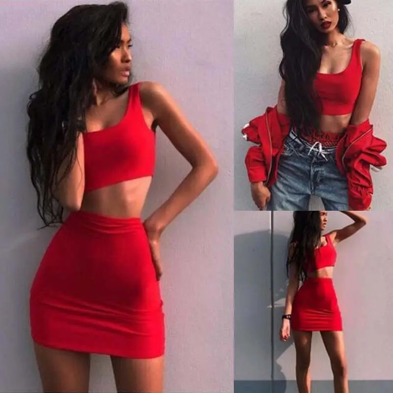 Women 2 Piece set tracksuit Bodycon Casual Clubwear Party Crop Top Bandage Skirt Set Ladies suit two piece set summer clothing
Women 2 Piece set tracksuit Bodycon Casual Clubwear Party Crop Top Bandage Skirt Set Ladies suit two piece set summer clothing