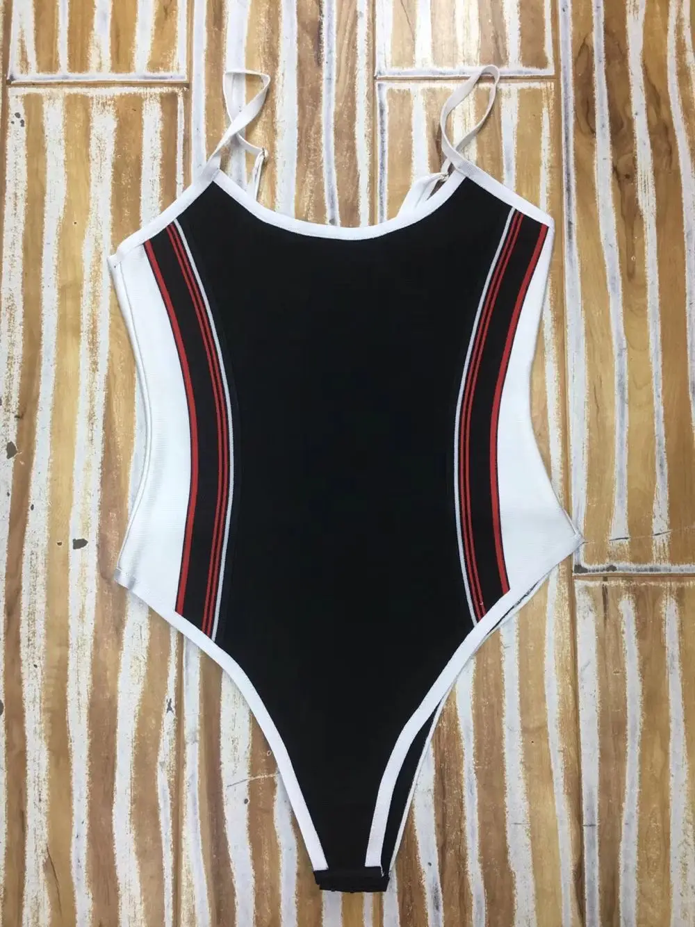 Top Quality Black Striped Sexy Sheath Rayon Bandage Bodysuit Club Party Swimsuit
Top Quality Black Striped Sexy Sheath Rayon Bandage Bodysuit Club Party Swimsuit
