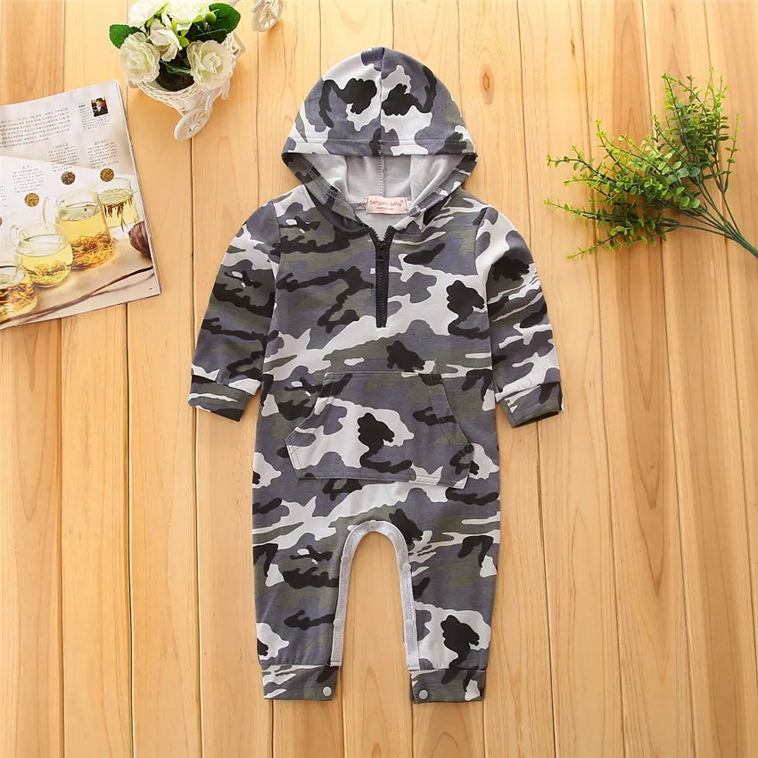 Infant Baby Boy Hooded Camouflage Romper Newborn Baby Long Sleeve Romper 2019 New Warm Autumn Jumpsuit Outfit Boys Clothing
Infant Baby Boy Hooded Camouflage Romper Newborn Baby Long Sleeve Romper 2019 New Warm Autumn Jumpsuit Outfit Boys Clothing