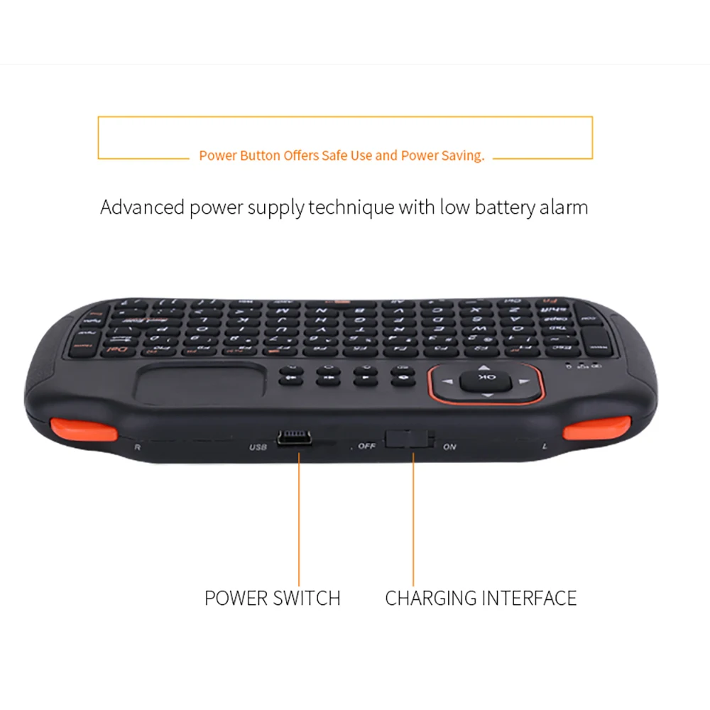 Беспроводная мини клавиатура с сенсорной панелью 2 4G 83 клавишная летучая мышь