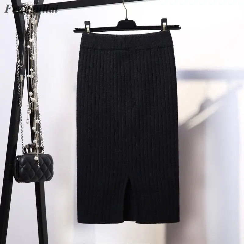 Women Back Slit Bodycon Elegant Midi Pencil Skirt Autumn Winter Casual Knitted Skirt High Waist Skirts Womens Jupe Femme Faldas
Women Back Slit Bodycon Elegant Midi Pencil Skirt Autumn Winter Casual Knitted Skirt High Waist Skirts Womens Jupe Femme Faldas