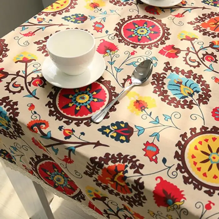 Sun Flower Printing Table Cloth Bohemia Floral Tablecloth Lace Edge Linen Cotton Tables Cover FBE3
Sun Flower Printing Table Cloth Bohemia Floral Tablecloth Lace Edge Linen Cotton Tables Cover FBE3