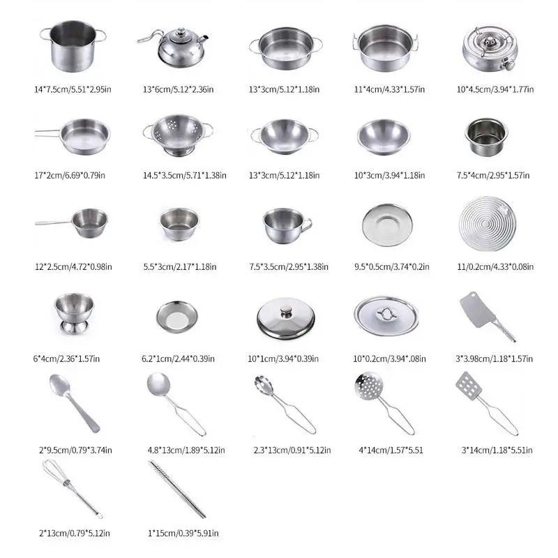 26Pcs Children's Play House Toys Boys And Girls Cooking Tool Stainless Steel Kitchen Toys Set 25 Pieces With Storage Box
26Pcs Children's Play House Toys Boys And Girls Cooking Tool Stainless Steel Kitchen Toys Set 25 Pieces With Storage Box