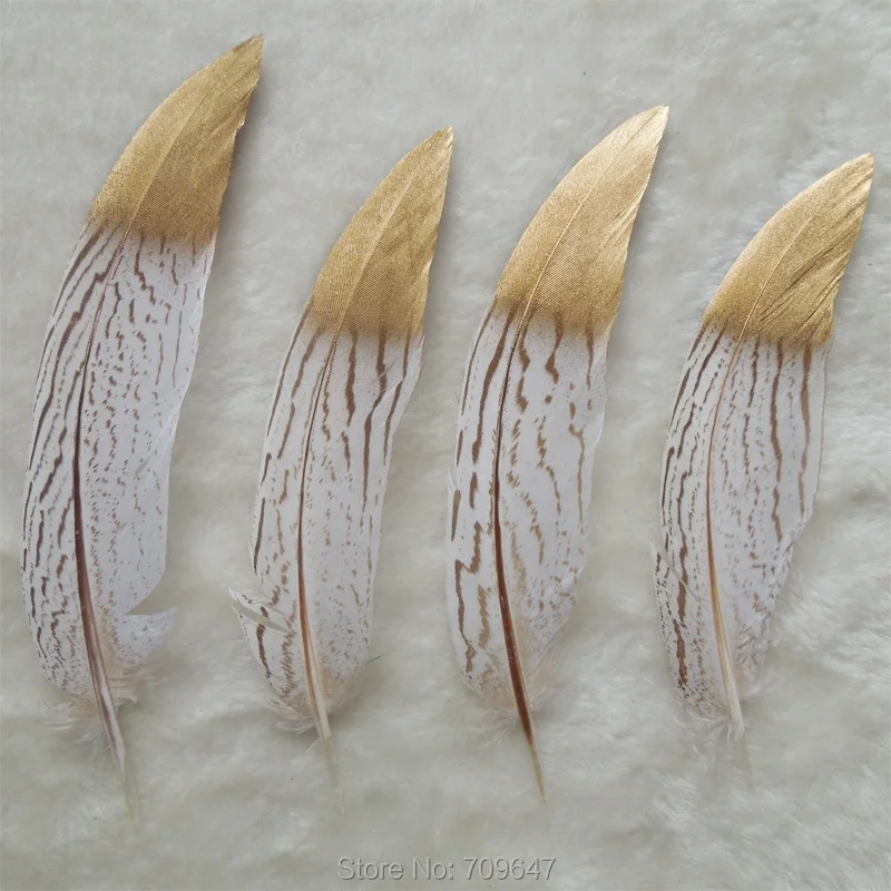 50Pcs/lot,4-6inches Long Gold Dipped Feathers,Nature Silver Pheasant Tail Feathers with Gold Painting,Silver Pheasant Tails
50Pcs/lot,4-6inches Long Gold Dipped Feathers,Nature Silver Pheasant Tail Feathers with Gold Painting,Silver Pheasant Tails