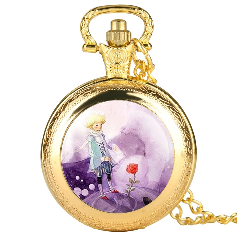 Fashion Silver Gold Bronze Little Prince Pocket Watch Rose Flower Necklace Pendant Fob Quartz Clock Chain Souvenir Gift for Kids
Fashion Silver Gold Bronze Little Prince Pocket Watch Rose Flower Necklace Pendant Fob Quartz Clock Chain Souvenir Gift for Kids