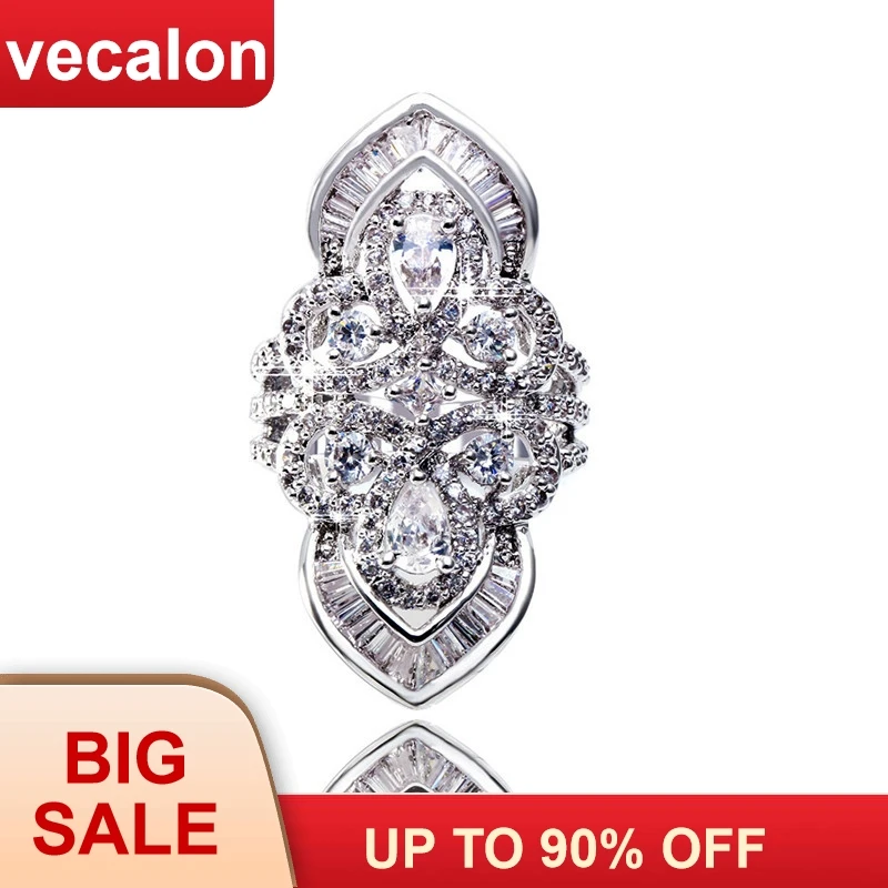 Vecalon Luxury Baroque Court Style Ring 925 Sterling Silver 5A Zircon Cz Engagement Wedding Band rings for women men Finger ring
Vecalon Luxury Baroque Court Style Ring 925 Sterling Silver 5A Zircon Cz Engagement Wedding Band rings for women men Finger ring