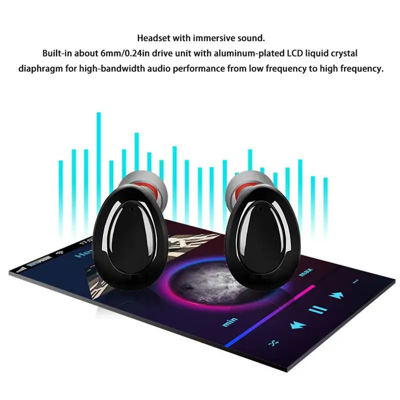 Портативный True беспроводной Bluetooth наушники бинауральные автомобиля мини