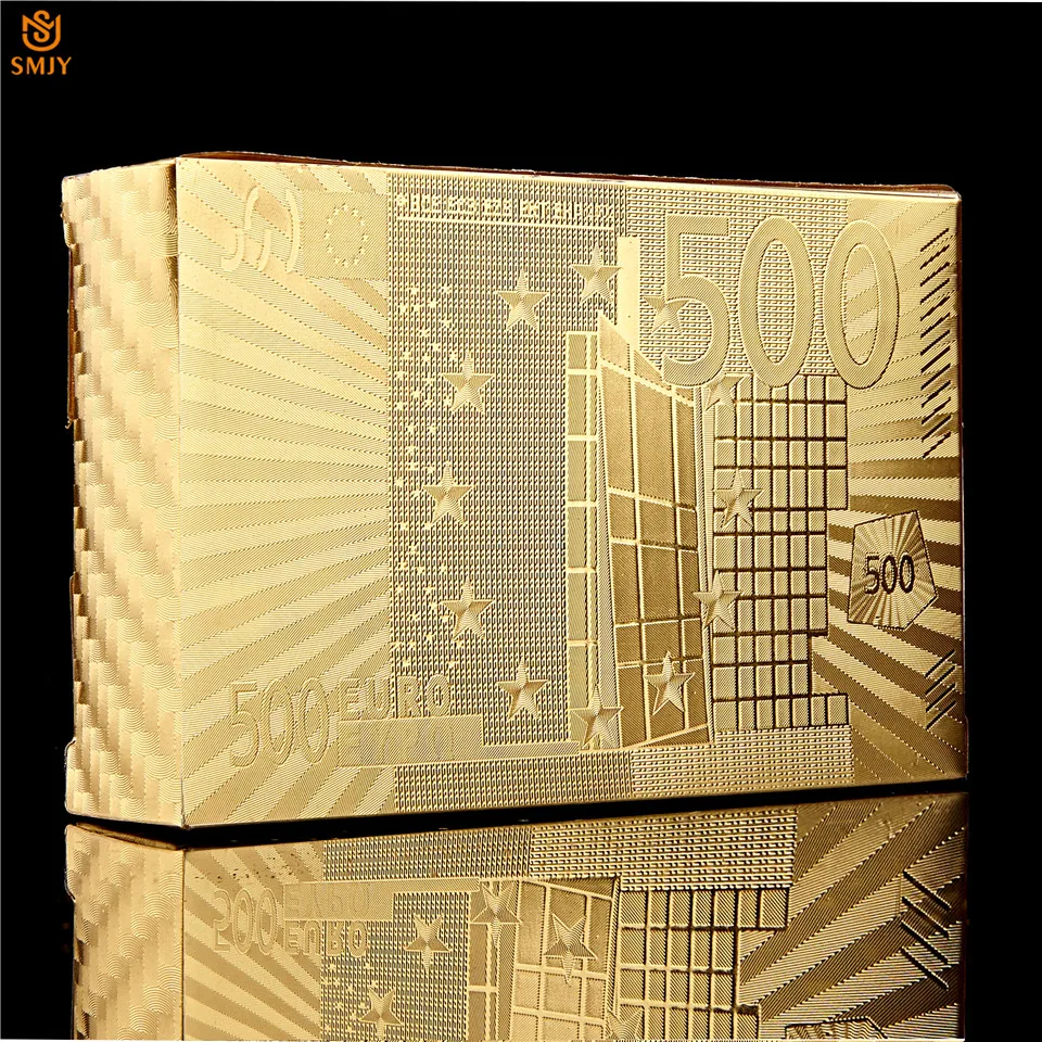 24K Gold 500 Euro Poker Deck Gold Foil Poker Set Waterproof Plastic Magic Poker Game Card Collection
24K Gold 500 Euro Poker Deck Gold Foil Poker Set Waterproof Plastic Magic Poker Game Card Collection