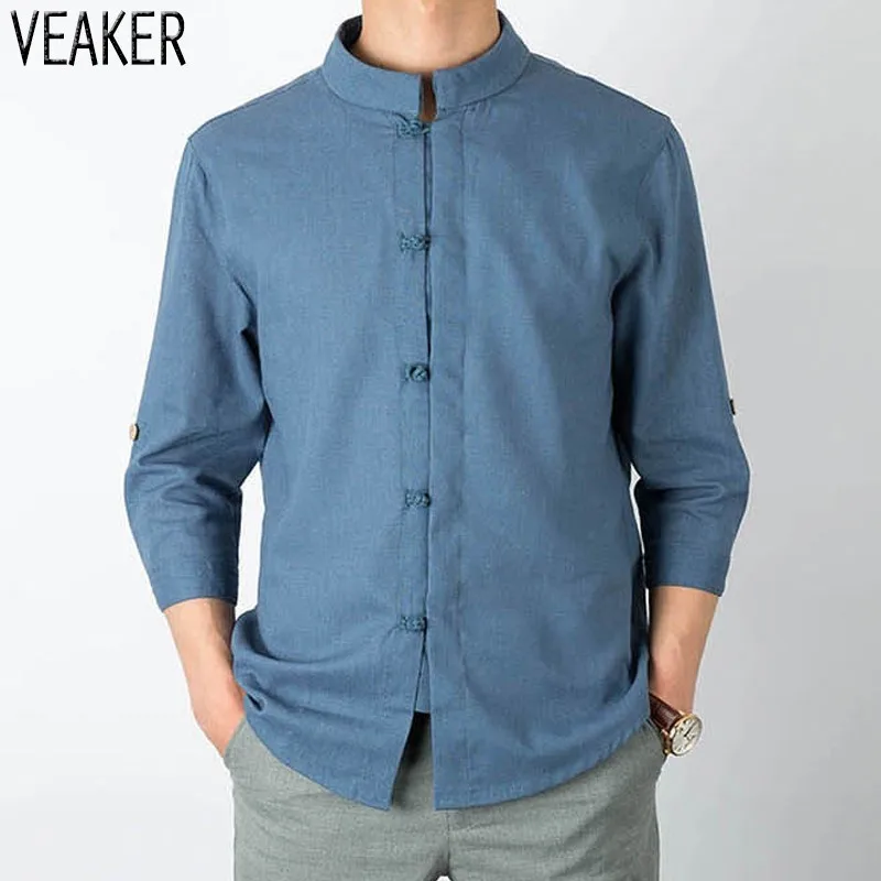 2021 New Men's Chinese Style Cotton Linen Shirts Male Vintage Three Quarter Sleeve Casual Linen Shirt Solid Color Tops Shirt 5XL
2021 New Men's Chinese Style Cotton Linen Shirts Male Vintage Three Quarter Sleeve Casual Linen Shirt Solid Color Tops Shirt 5XL