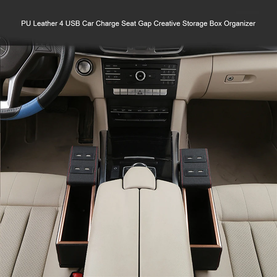 Universal Car Styling PU Leather 4 USB Car Charge Seat Gap Creative Storage Box Organizer Cup Drink Holder 1 Pair
Universal Car Styling PU Leather 4 USB Car Charge Seat Gap Creative Storage Box Organizer Cup Drink Holder 1 Pair