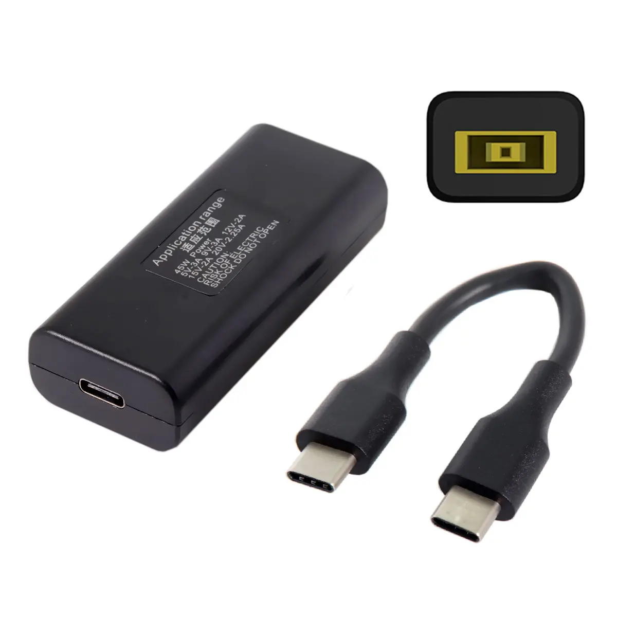 USB-C Type-C Power to 11.0*4.5mm Rectangle Jack Lenovo Input Charged Cable 45w for Mac book Laptop Phone Tablet Black
USB-C Type-C Power to 11.0*4.5mm Rectangle Jack Lenovo Input Charged Cable 45w for Mac book Laptop Phone Tablet Black