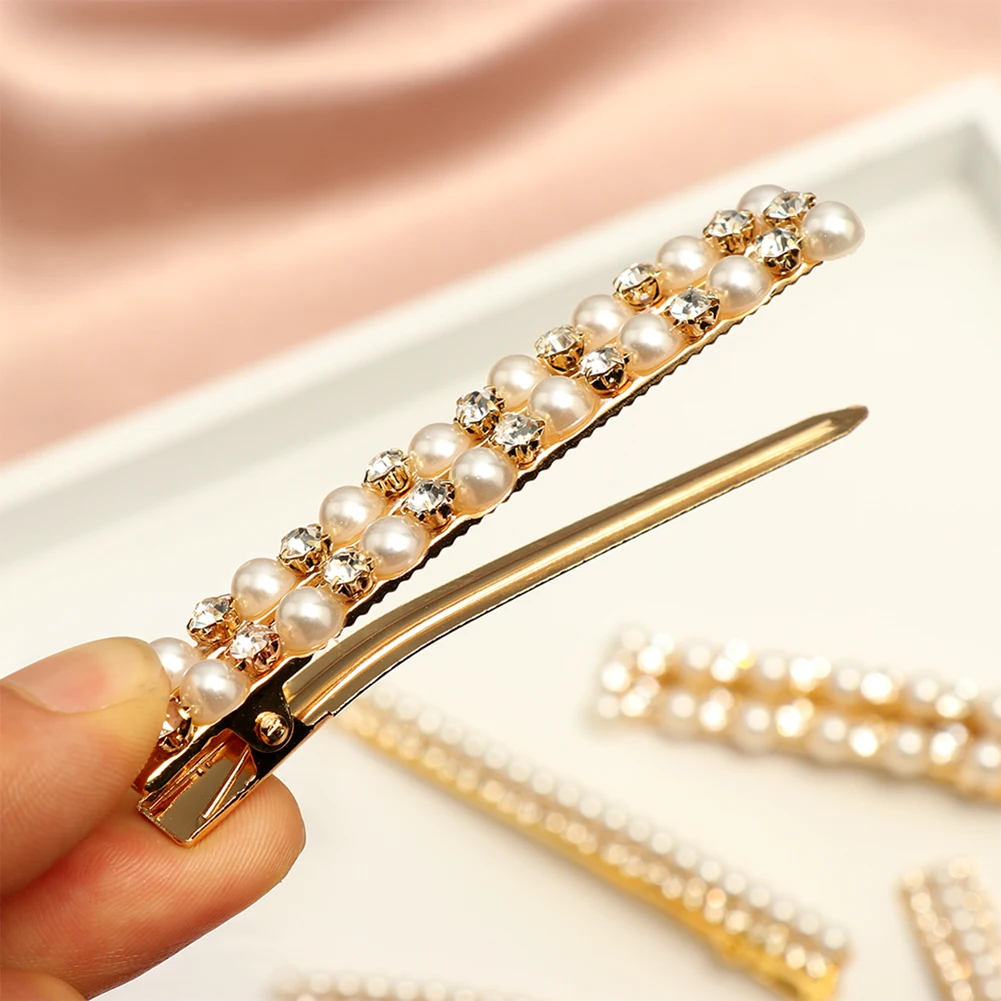 2019 Women Korean Metal Rhinestone Pearls Hairpins Fashion Geometric Hair Clips Girls Bangs Duck Clip Hair Accessories Barrettes
2019 Women Korean Metal Rhinestone Pearls Hairpins Fashion Geometric Hair Clips Girls Bangs Duck Clip Hair Accessories Barrettes