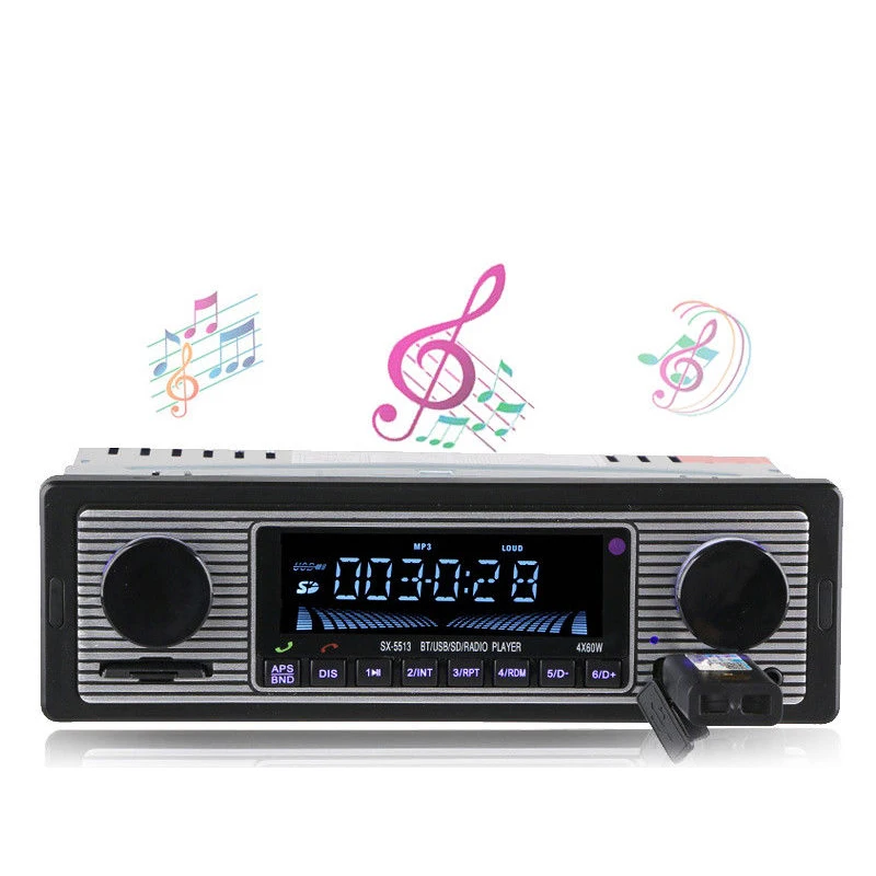 Автомагнитола с Bluetooth MP3-плеер стерео USB AUX Классическая автомобильная