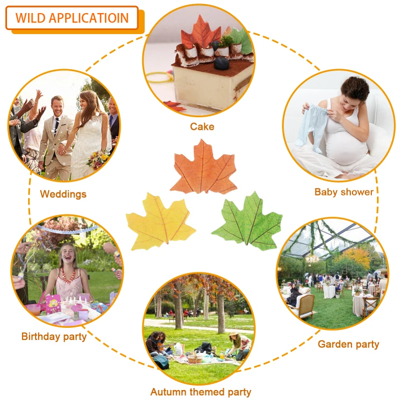 111Pc Maple Leaves Edible Wafer Rice Paper Edible Cake Topper Glutinous Rice Cake Cream Decoration Birthday Wedding Cake Tools
111Pc Maple Leaves Edible Wafer Rice Paper Edible Cake Topper Glutinous Rice Cake Cream Decoration Birthday Wedding Cake Tools
