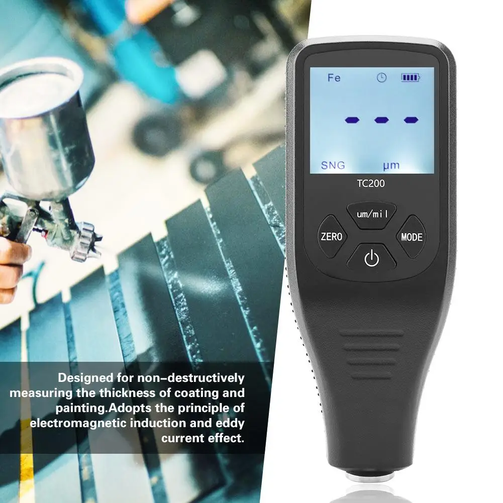 TC200 LCD Display Digital Coating Thickness Gauge Measuring Tool for Car Coating Thickness Tester Measuring Tools
TC200 LCD Display Digital Coating Thickness Gauge Measuring Tool for Car Coating Thickness Tester Measuring Tools