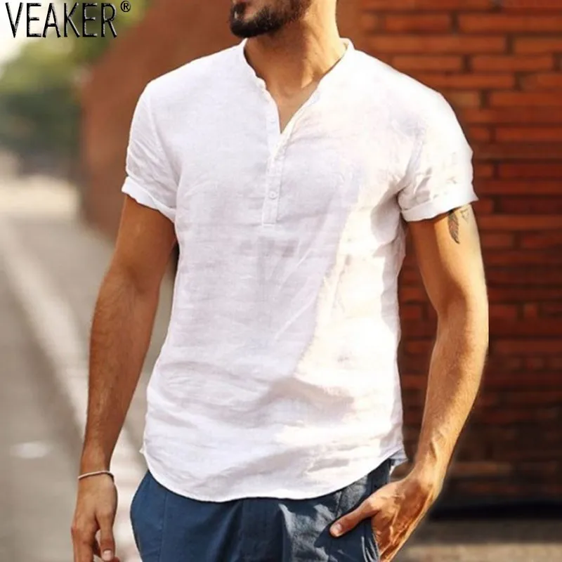 2021 New Men's Linen V-Neck T shirts Summer breathable Cotton Linen T shirt Male Solid Color short sleeve tshirt Tops M-3XL
2021 New Men's Linen V-Neck T shirts Summer breathable Cotton Linen T shirt Male Solid Color short sleeve tshirt Tops M-3XL