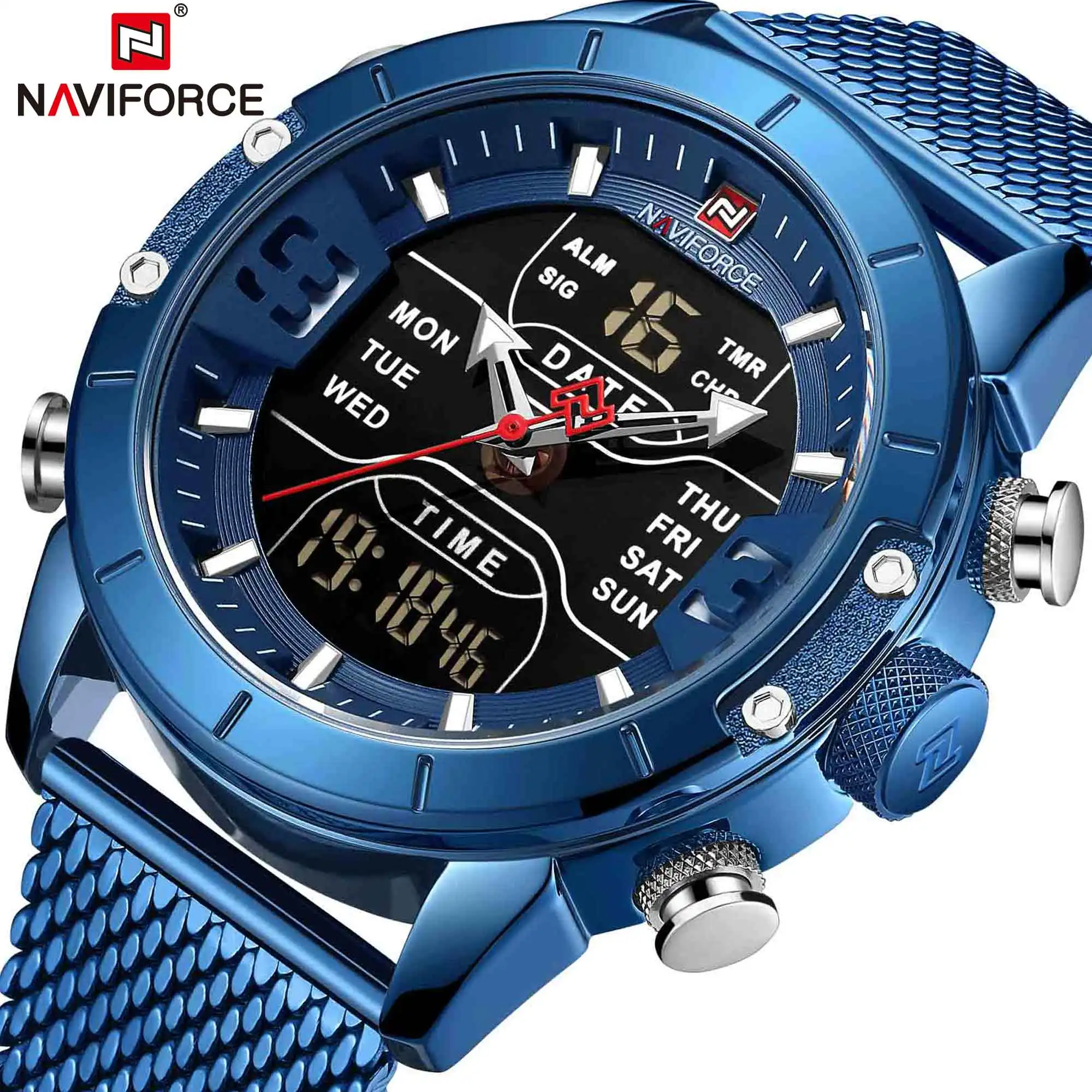 NAVIFORCE Mens Watches Top Luxury Brand Men Sports Watches Men's Quartz LED Digital Clock Male Full Steel Military Wrist Watch
NAVIFORCE Mens Watches Top Luxury Brand Men Sports Watches Men's Quartz LED Digital Clock Male Full Steel Military Wrist Watch