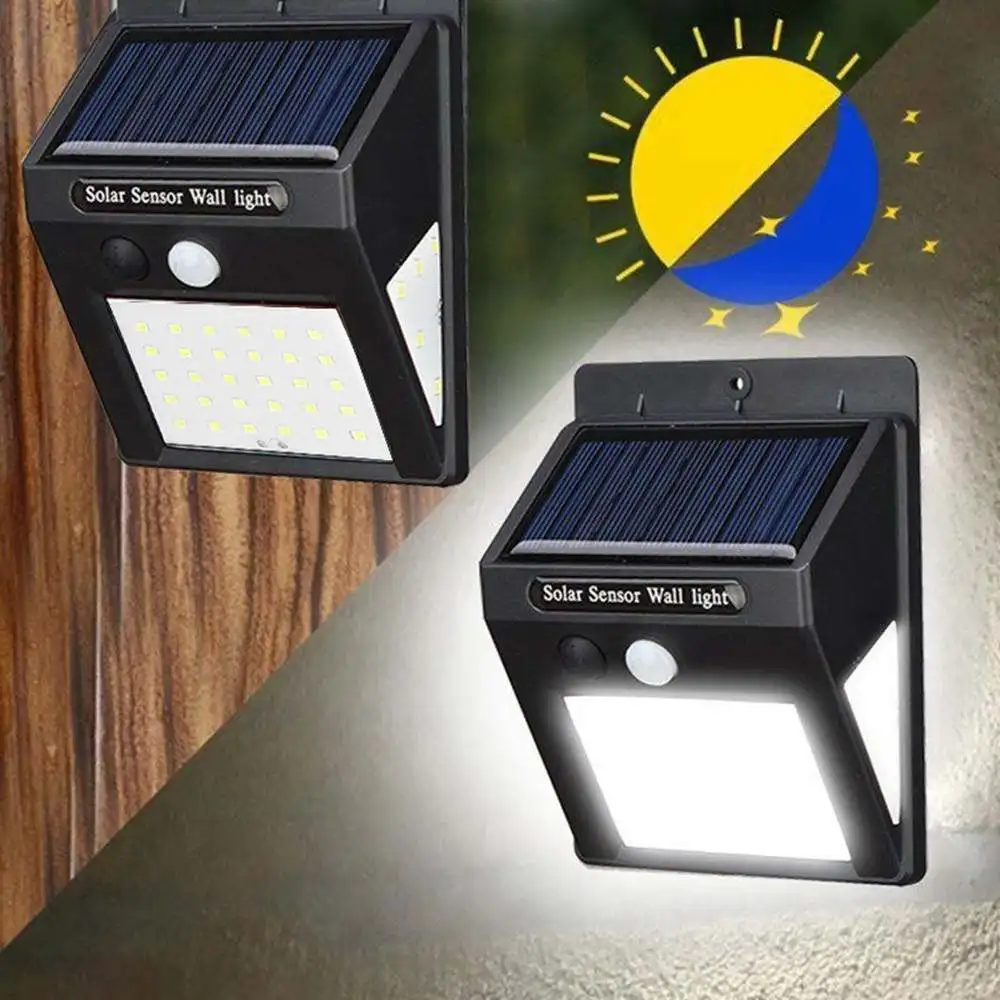 40 LED Солнечный Свет PIR датчик движения настенный светильник садовый Двор