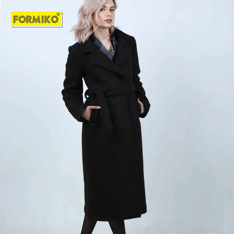 Formiko Женское зимнее пальто из смеси шерсти. Утеплённое длинное на синтепоне.