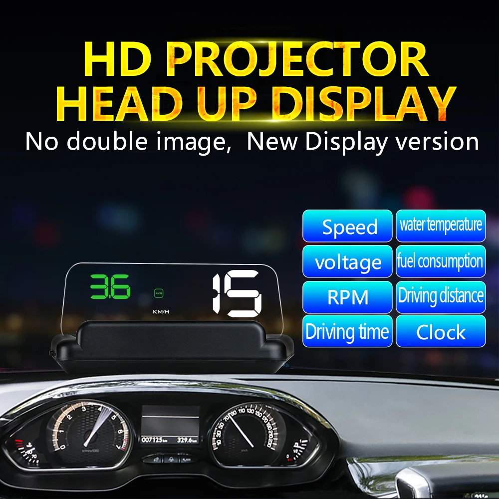 KUNFINE Car HUB OBD Car Speed Projector Hud Head Up Display Digital Speedometer OBD2 Diagnostic Tool 3 Color Universal C500
KUNFINE Car HUB OBD Car Speed Projector Hud Head Up Display Digital Speedometer OBD2 Diagnostic Tool 3 Color Universal C500