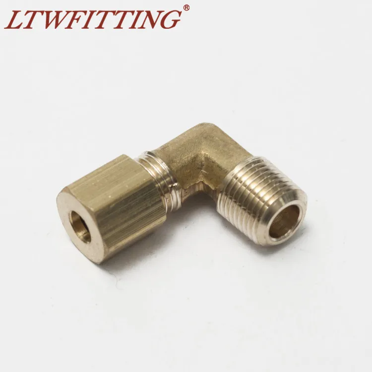 

LTWFITTING 3/16" OD x 1/8" Male NPT 90 Deg Compression Elbow,BRASS COMPRESSION FITTING