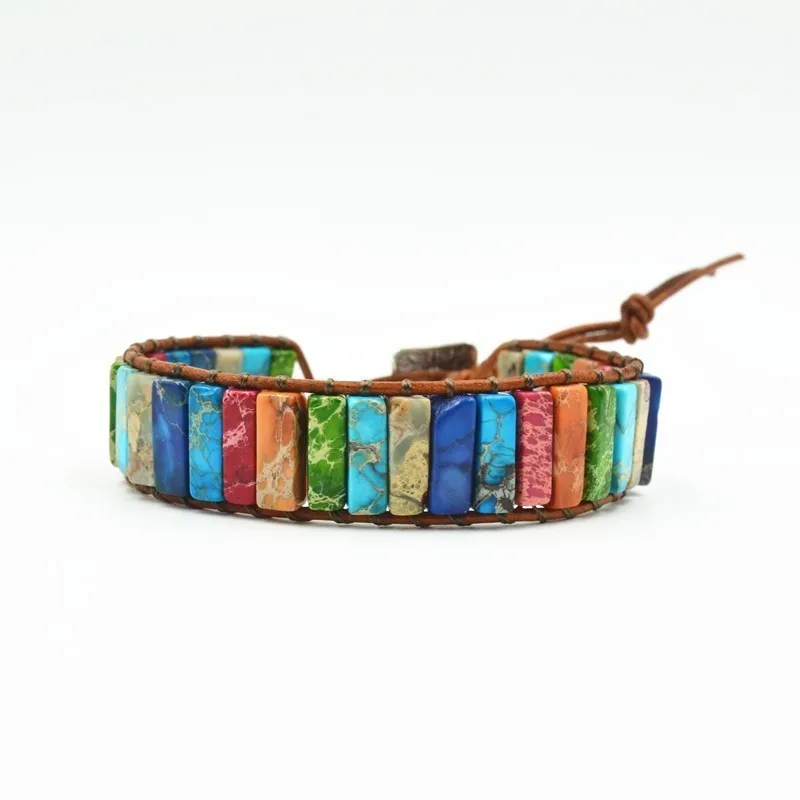Boho Natural Stone Bracelet Multicolor Chakra Yoga Jewelry Single Leather Wrap For Women Bohemian Bransoletki Damskie Handmade
Boho Natural Stone Bracelet Multicolor Chakra Yoga Jewelry Single Leather Wrap For Women Bohemian Bransoletki Damskie Handmade