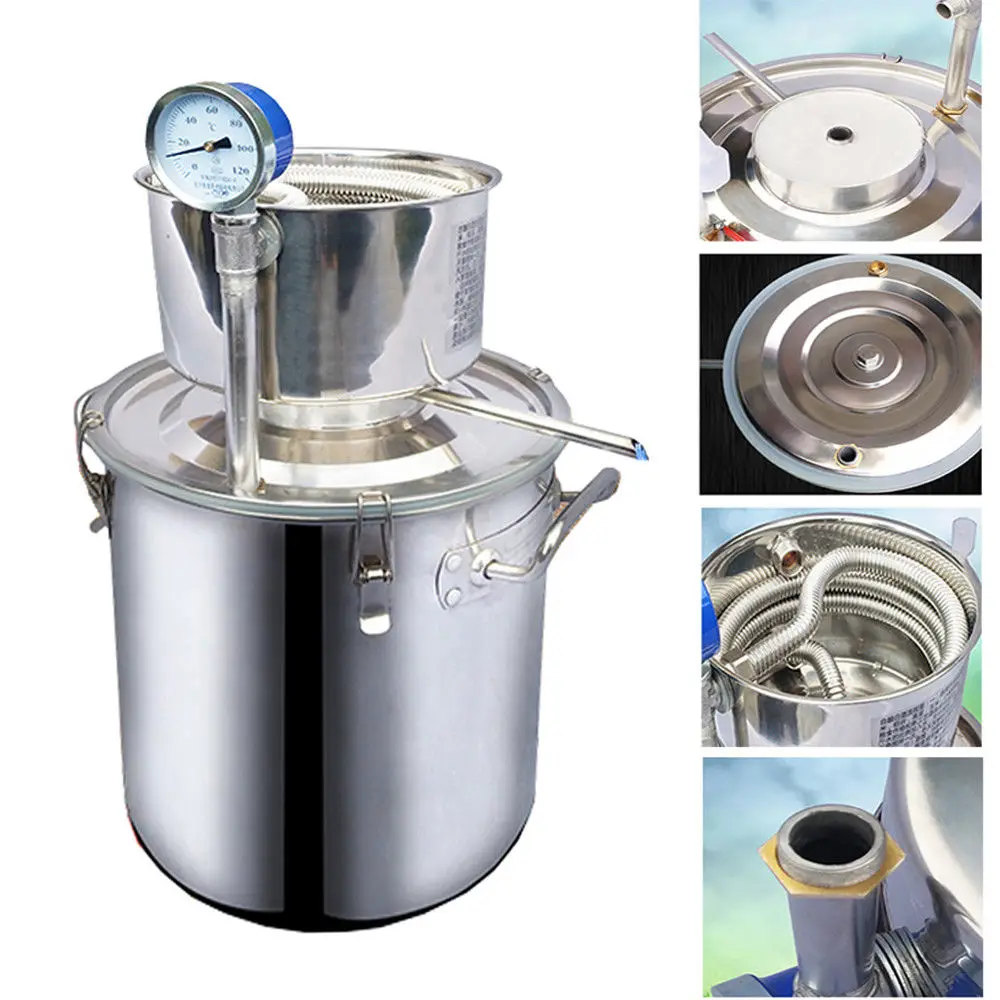 20L 35L New Home Stainless Moonshine Still Water Distiller Essential Oil Distillation Brandy White Spirit Wine Making Kits
20L 35L New Home Stainless Moonshine Still Water Distiller Essential Oil Distillation Brandy White Spirit Wine Making Kits