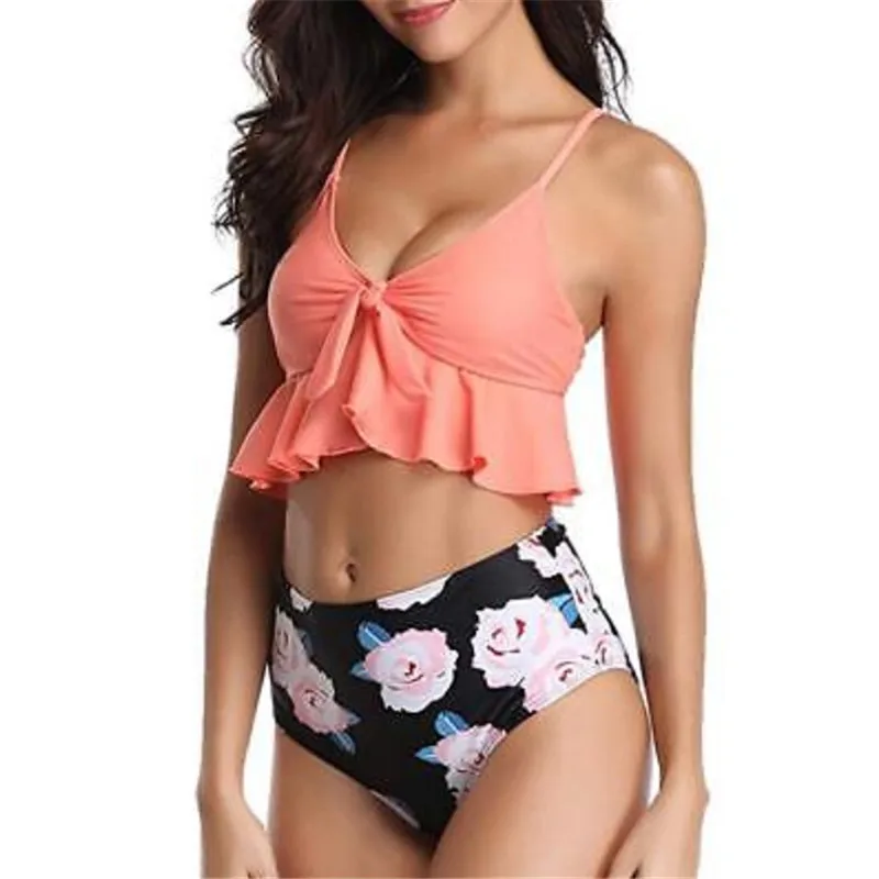 Womens High Waist Bikini Set Floral Printed Push Up Swimsuit Bathing Suit Sexy Suspenders Two Pieces Ruffles Swimwear Beach Wear
Womens High Waist Bikini Set Floral Printed Push Up Swimsuit Bathing Suit Sexy Suspenders Two Pieces Ruffles Swimwear Beach Wear