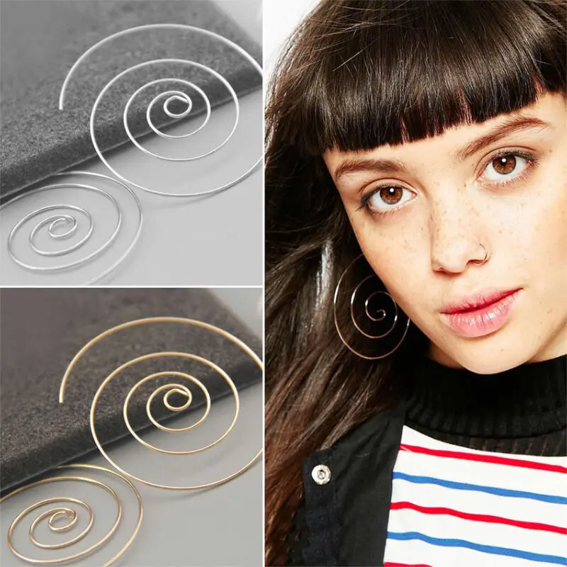 1Pair Extra Large Spiral Hoop Earring Rotate Multilayer Women Eardrop fashion grace delicate Popular Originality Earrings
1Pair Extra Large Spiral Hoop Earring Rotate Multilayer Women Eardrop fashion grace delicate Popular Originality Earrings