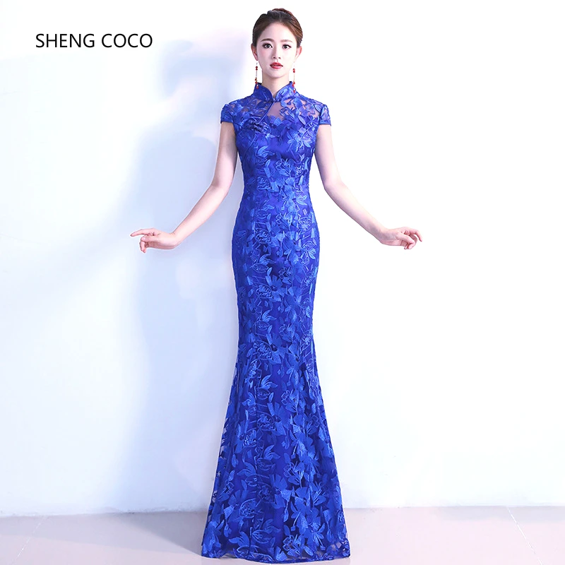 Evening Gown China Cheongsam Lace Chinese Fashion Gowns Traditional Long Dresses For Wedding Party Blue Retro Women
Evening Gown China Cheongsam Lace Chinese Fashion Gowns Traditional Long Dresses For Wedding Party Blue Retro Women