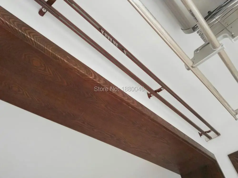 Wood Grain curtain rods Walnut Color double curtain rod Mute thickening curtain rod Aluminum Alloy window rod for window
Wood Grain curtain rods Walnut Color double curtain rod Mute thickening curtain rod Aluminum Alloy window rod for window