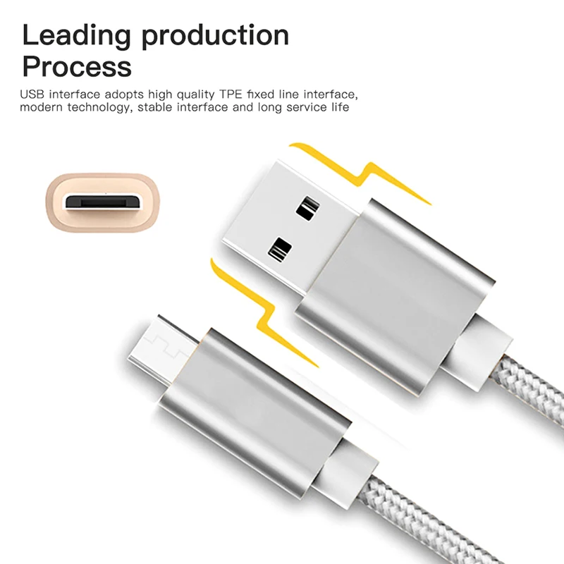 Micro USB Cable Quick Charger Nylon Braided For Xiaomi Huawei LG Samsung Redmi One Plus Charging Cord | Мобильные телефоны и