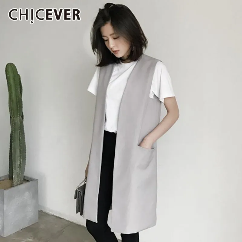 CHICEVER Autumn Sleeveless Waistcoat For Women Vest Coat Female Loose Plus Size Open Stitch Vest Coats Clothes Fashion Korean
CHICEVER Autumn Sleeveless Waistcoat For Women Vest Coat Female Loose Plus Size Open Stitch Vest Coats Clothes Fashion Korean
