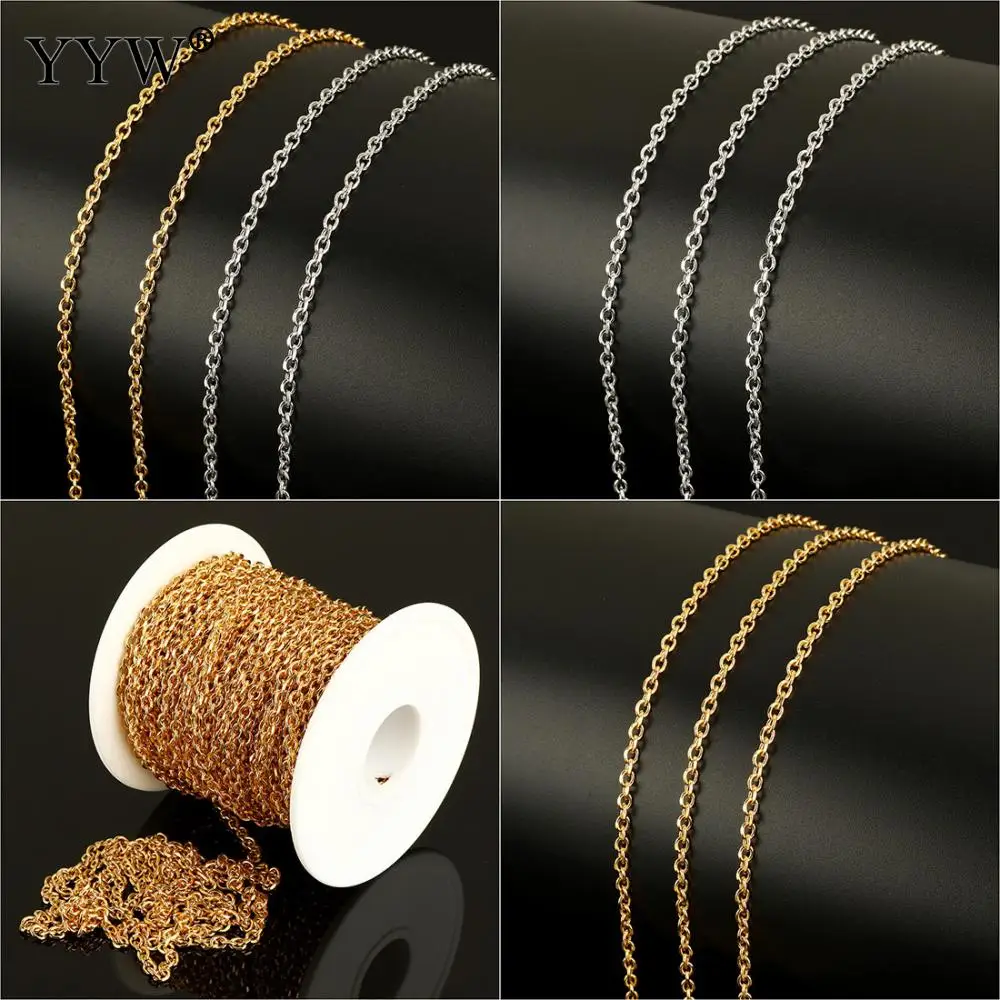 Gold Original Color For Women Men Necklace Bracelets Jewelry Making Stainless Steel DIY Fashion Jewelry Oval Chain 20m/Spool
Gold Original Color For Women Men Necklace Bracelets Jewelry Making Stainless Steel DIY Fashion Jewelry Oval Chain 20m/Spool