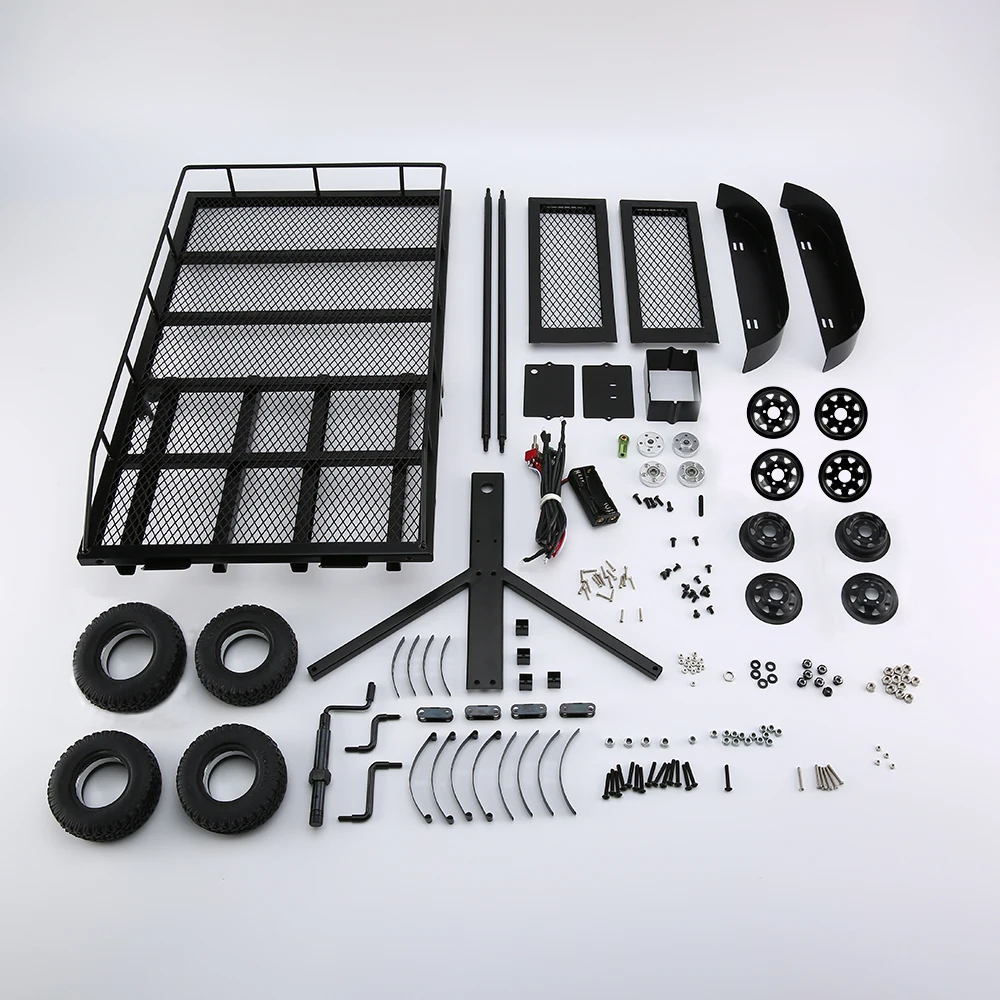 Trailer Car Heavy-Duty Cargo Carrier Metal Kit for 1:10 Traxxas HSP Redcat RC4WD Tamiya Axial SCX10 D90 HPI RC Crawler Car DIY
Trailer Car Heavy-Duty Cargo Carrier Metal Kit for 1:10 Traxxas HSP Redcat RC4WD Tamiya Axial SCX10 D90 HPI RC Crawler Car DIY