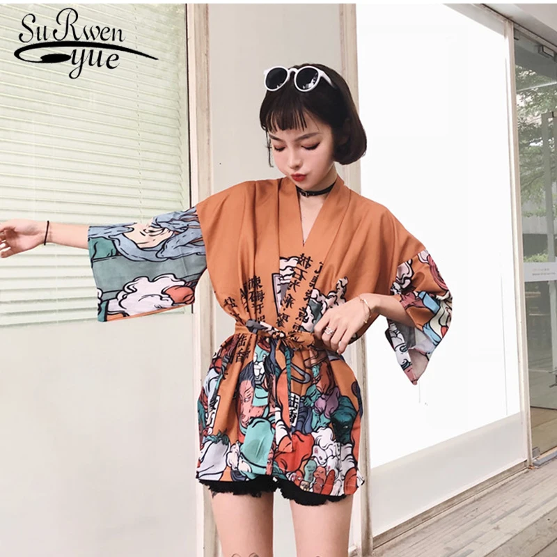 Fashion ladies clothing cartoon pattern style cool trend women's shirt 2019 new spring five-point sleeve women's shirt 2036 50
Fashion ladies clothing cartoon pattern style cool trend women's shirt 2019 new spring five-point sleeve women's shirt 2036 50