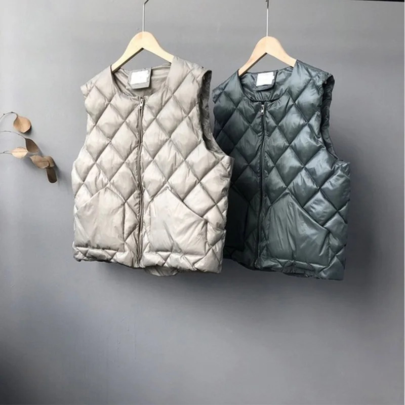 OPZC2018 Autumn New Style Is Not The Same Handsome Diamond Shape Solid Color Sleeveless Cotton Clothing Vest 1027 | Женская одежда