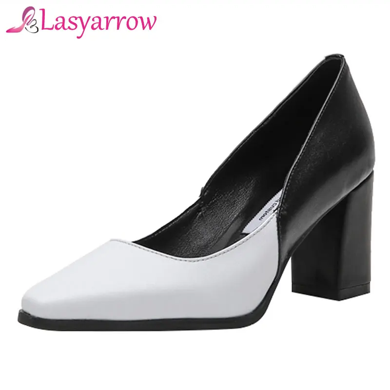 Lasyarrow Brand NEW Spring Mixed Color Pigskin Insole Pumps 8cm Chunky High heel Pumps Gray White Quality Genuine Leather Shoes
Lasyarrow Brand NEW Spring Mixed Color Pigskin Insole Pumps 8cm Chunky High heel Pumps Gray White Quality Genuine Leather Shoes