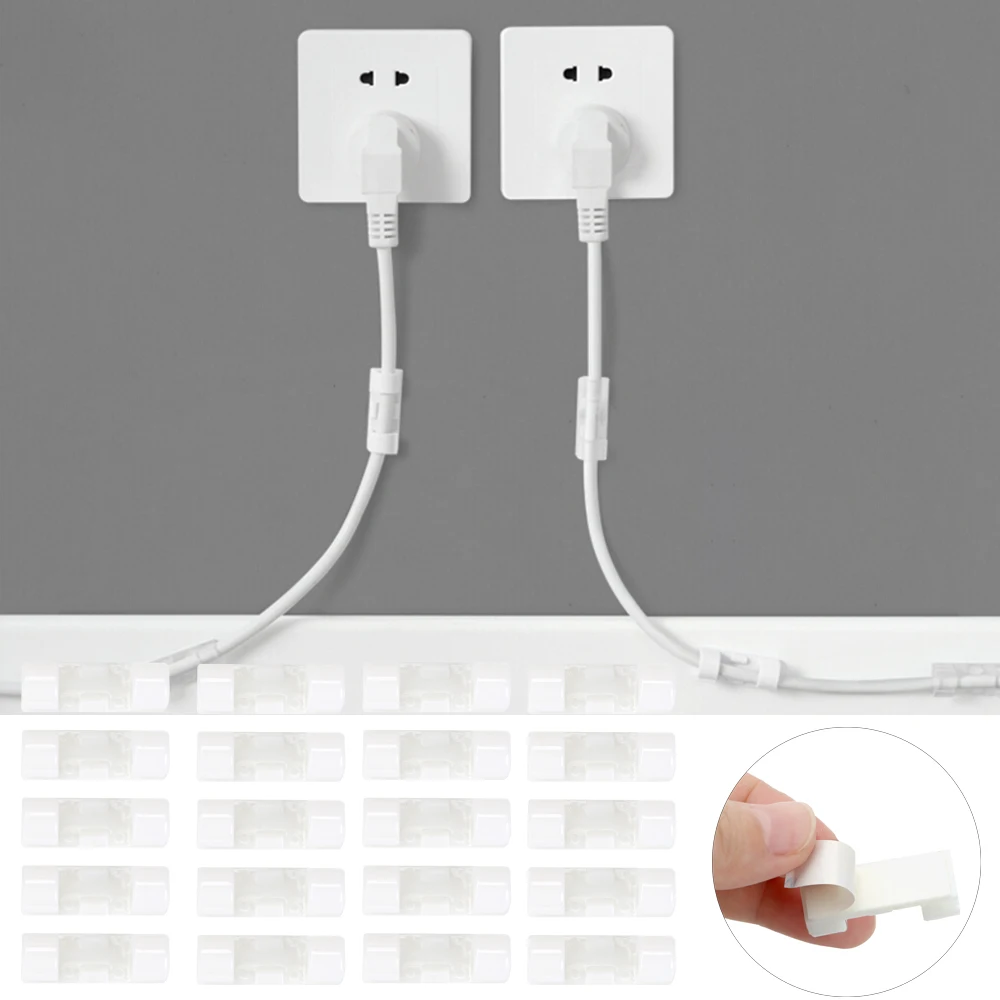 20 шт./лот зажимы для USB шнура органайзер зажим фиксации проводов из АБС прочной