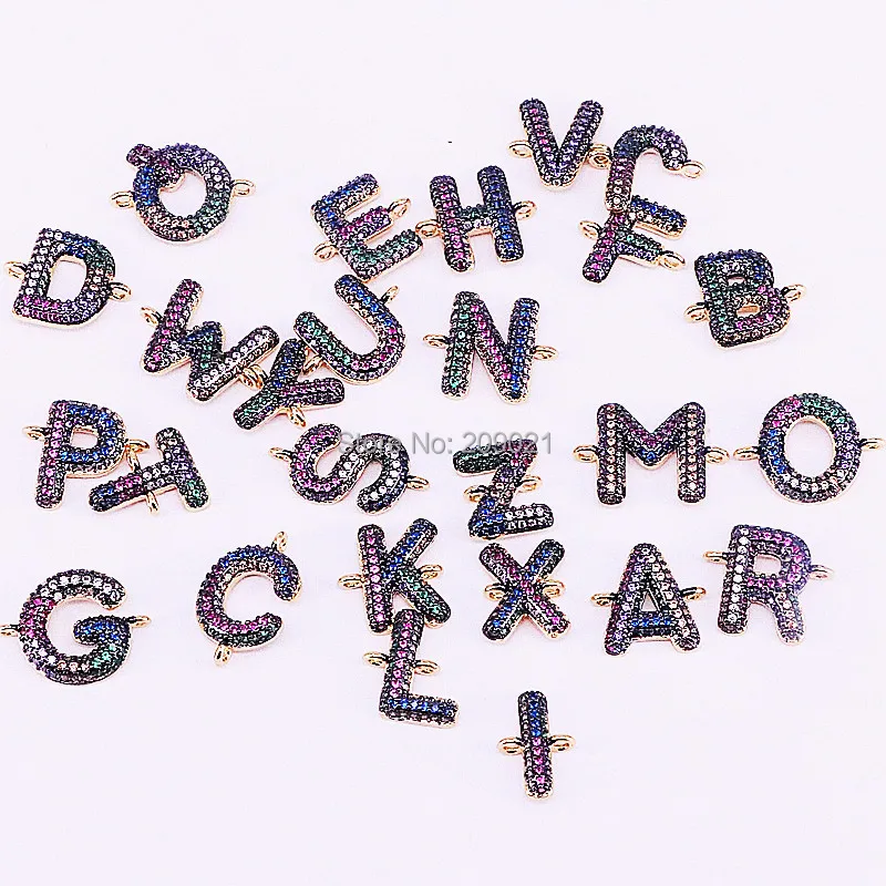 10Pcs Gold Plating A to Z Micro Pave Cubic Zircon 26 Alphabet Letter Beads For Bracelet Necklace Making Jewelry Findings
10Pcs Gold Plating A to Z Micro Pave Cubic Zircon 26 Alphabet Letter Beads For Bracelet Necklace Making Jewelry Findings