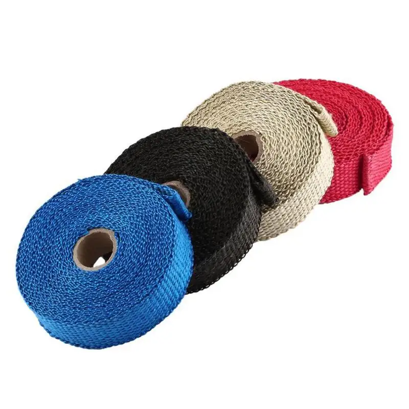 VODOOL 5m Thermal Exhaust Tape Motorcycle Pipe Tube Wrap Header Heat Resistant Cloth With Steel Ties For Car Motorbike | Автомобили и