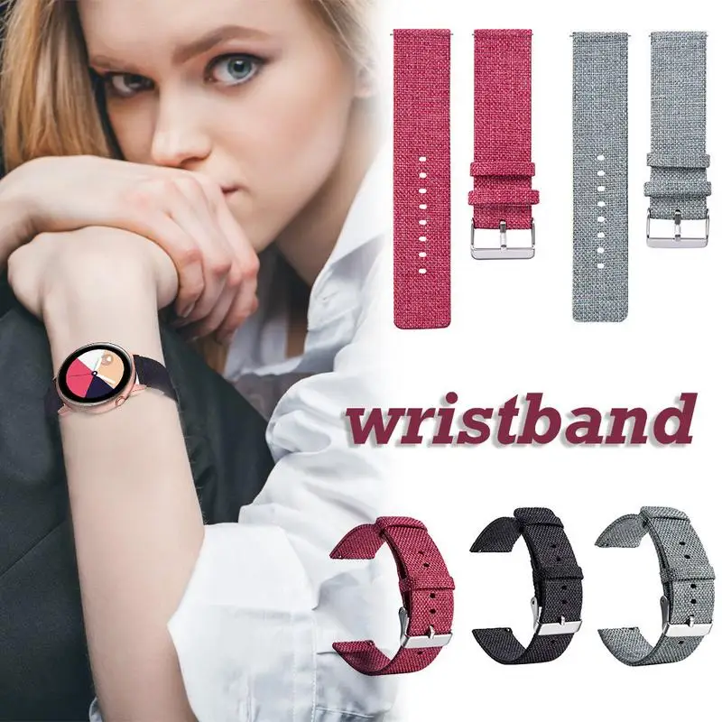Холщовый нейлоновый ремешок для часов 20 мм samsung Galaxy Watch Active Quick Release Band сталь