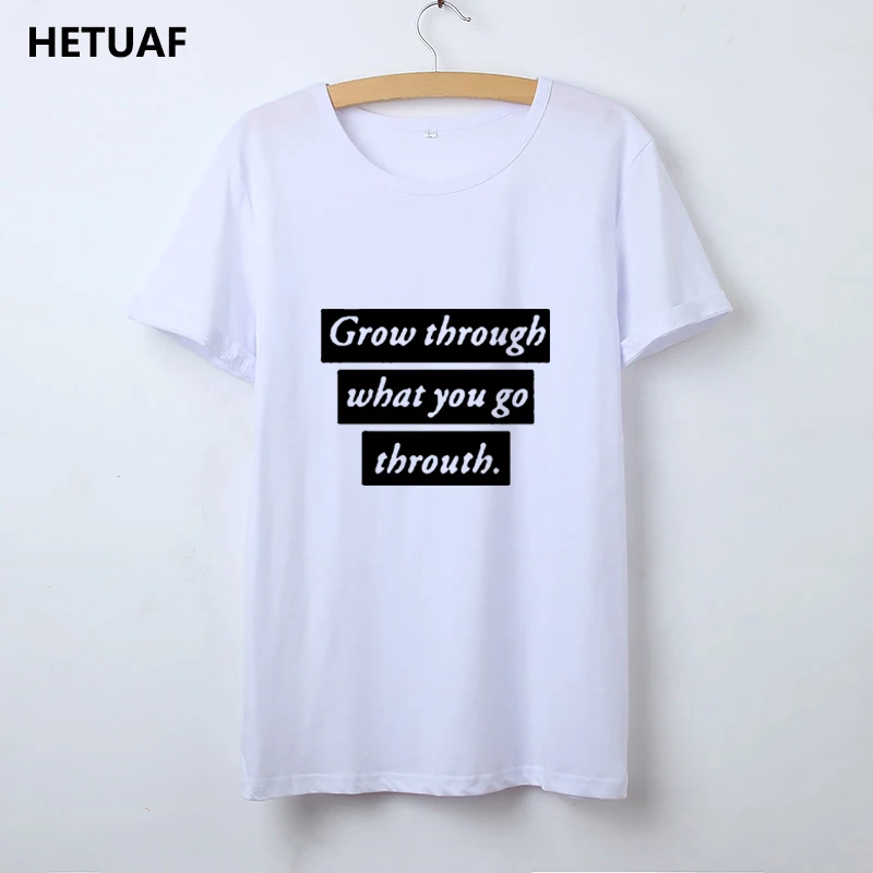 HETUAF 2018 Fashion T Shirt Women Summer Tops Funny Grow Through Throuth Tee Shirt Femme Ladies Harajuku Letter T-shirt Women
HETUAF 2018 Fashion T Shirt Women Summer Tops Funny Grow Through Throuth Tee Shirt Femme Ladies Harajuku Letter T-shirt Women