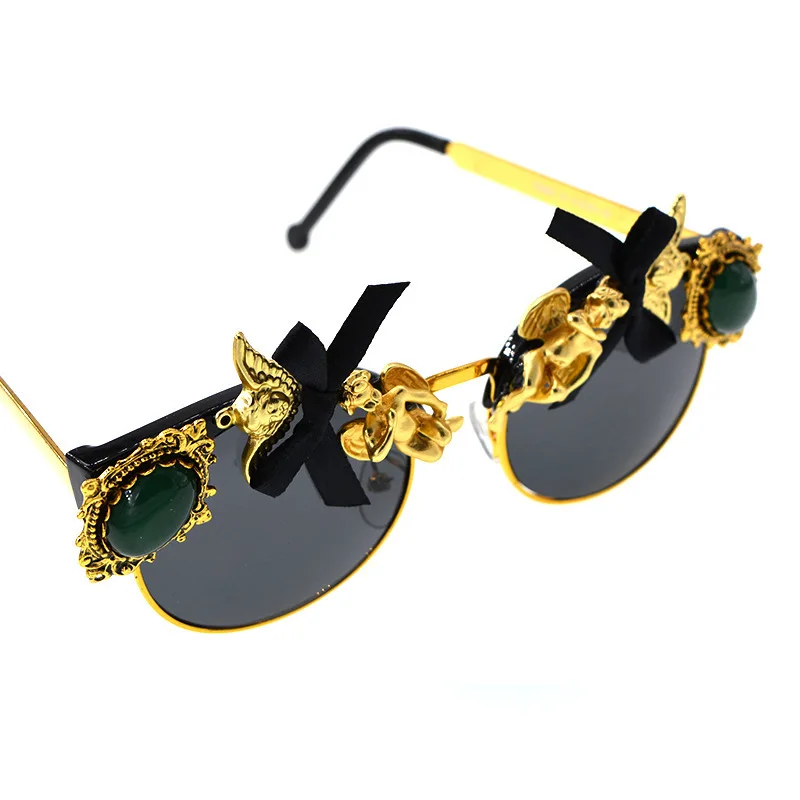 New Round Frame Brand Designer Baroque Dancing Sunglasses for Women Personality Angel Bowknot Female Sun Glasses Ladies Shades
New Round Frame Brand Designer Baroque Dancing Sunglasses for Women Personality Angel Bowknot Female Sun Glasses Ladies Shades