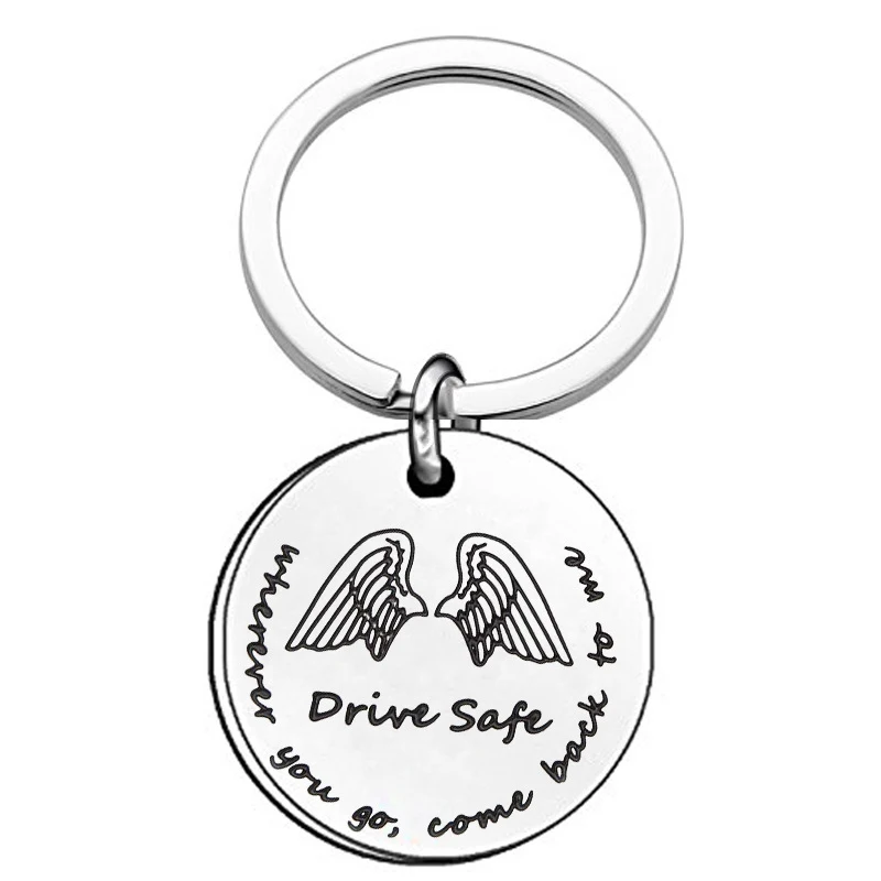 Drive Safe Keychain Wherever You Go Come Back To Me Angel Wings Gift For Truck Drivers Boyfriend Husband DAD MOM Stainless Steel
Drive Safe Keychain Wherever You Go Come Back To Me Angel Wings Gift For Truck Drivers Boyfriend Husband DAD MOM Stainless Steel