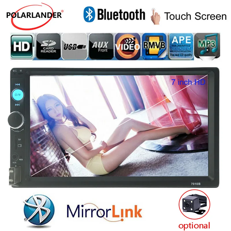Фото Автомагнитола 2 DIN MirrorLink 7 дюймов сенсорный экран стерео MP5 Кассетный плеер Bluetooth USB