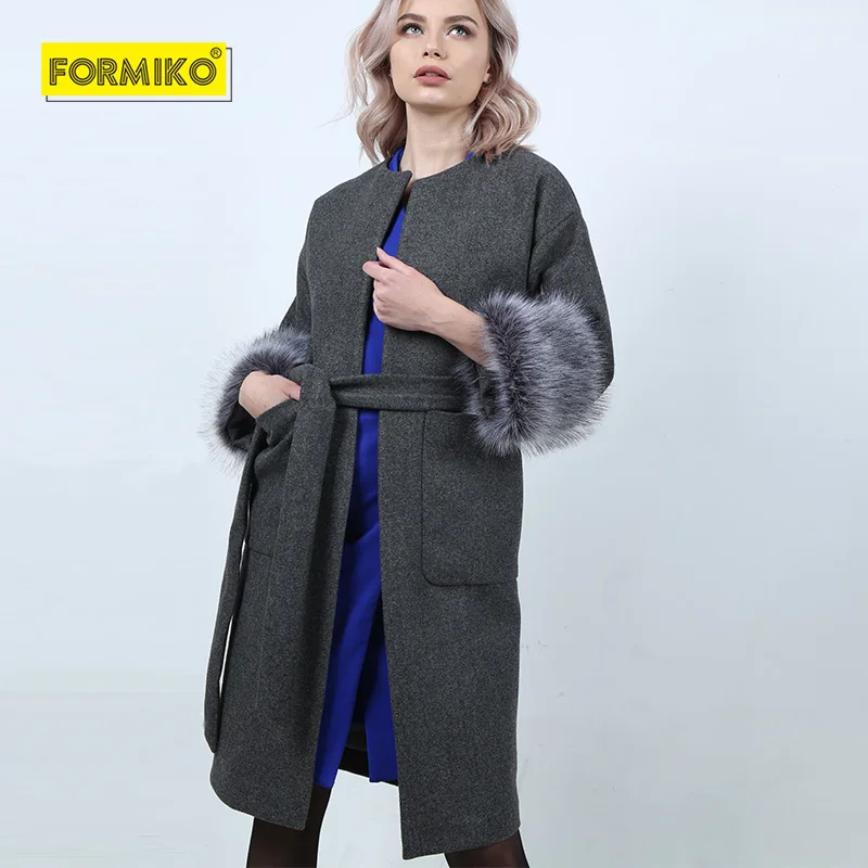 Formiko Новинка Стильное утёпленное пальто из овечьей шерсти. Съемные пушистые