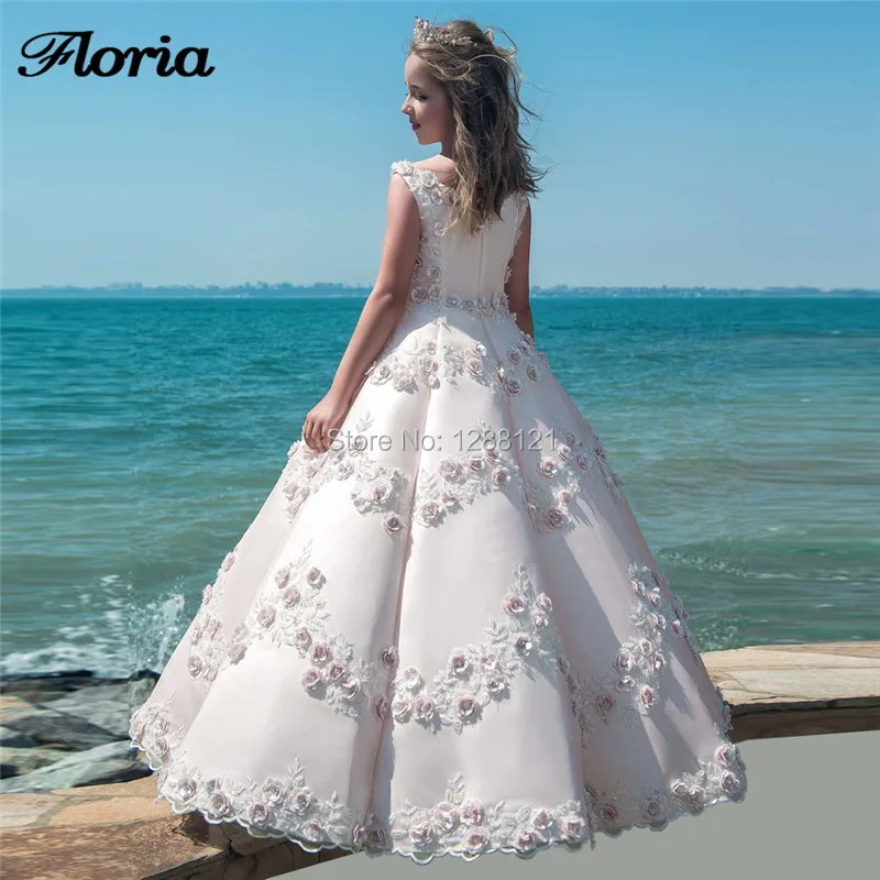 Luxury Flower Girl Dresses For Party Vestido De Deminha 2019 Girls Prom Evening Gowns Lace Beaded First Communion Dress | Свадьбы и