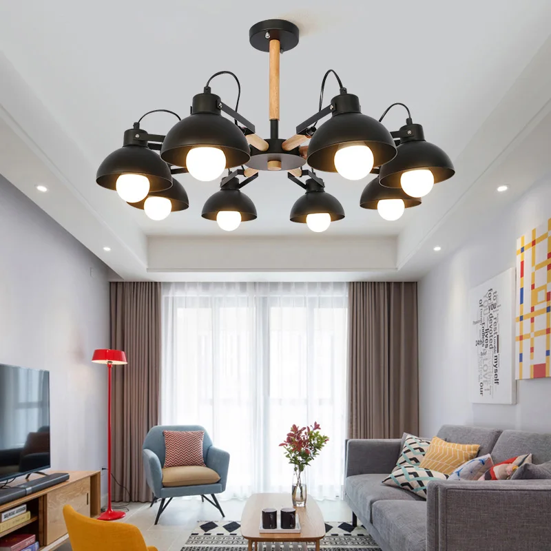 Nordic Creative simple 3/6 heads solid wood Pendant Lights for living room Dining Room white black E27 Base Industrial Lighting
Nordic Creative simple 3/6 heads solid wood Pendant Lights for living room Dining Room white black E27 Base Industrial Lighting